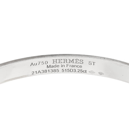 Hermes 18K White Gold Diamond PM Kelly Full Pave Bracelet ST 3 of 4