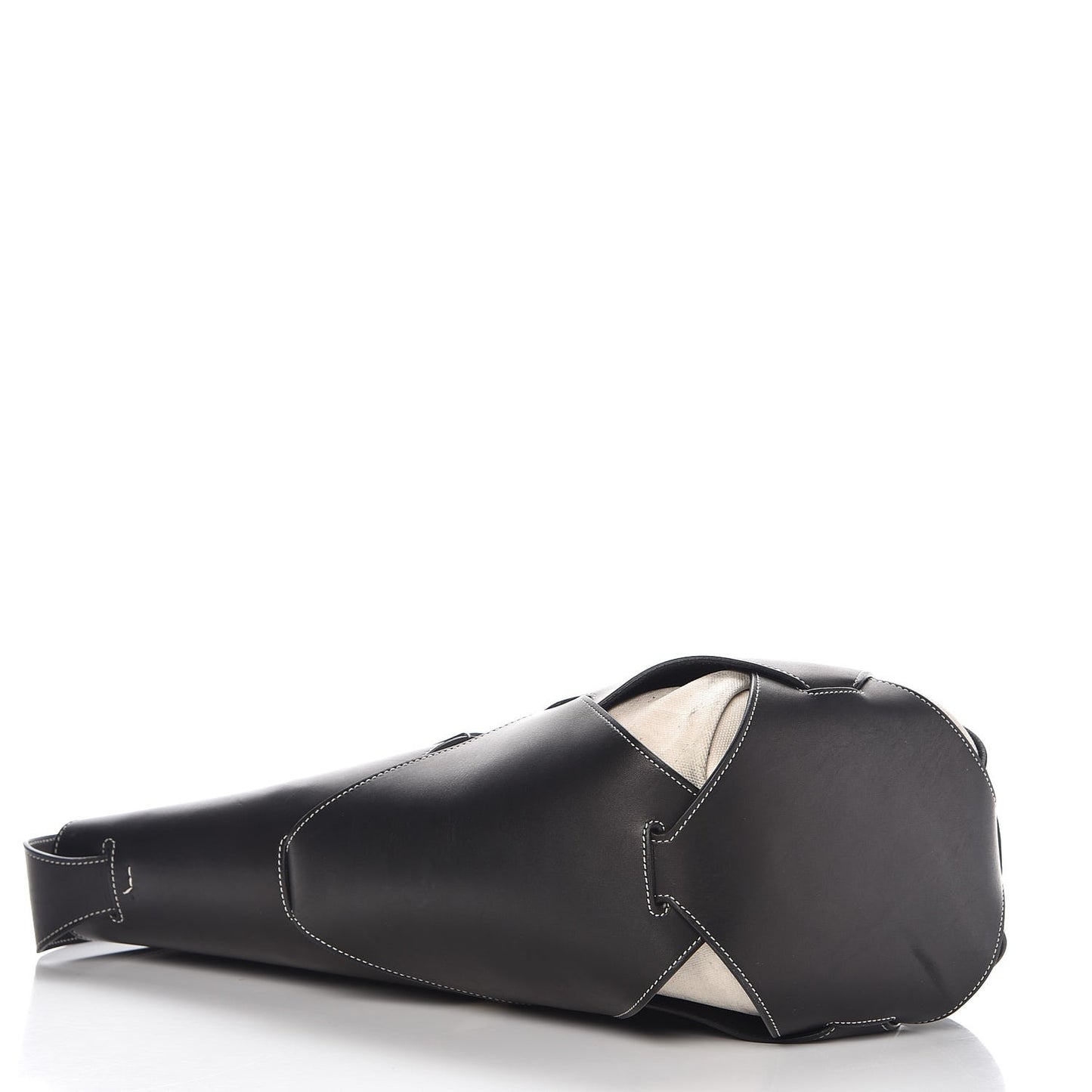 Natural Calfskin Large Holdall Shoulder Bag Black