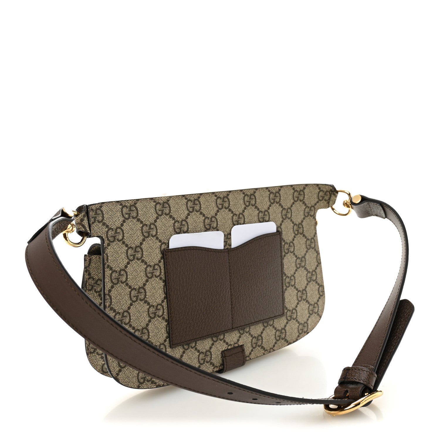 Gucci GG Supreme Monogram Textured Dollar Calfskin Blondie Belt Bag Beige Ebony New Acero 3 of 10
