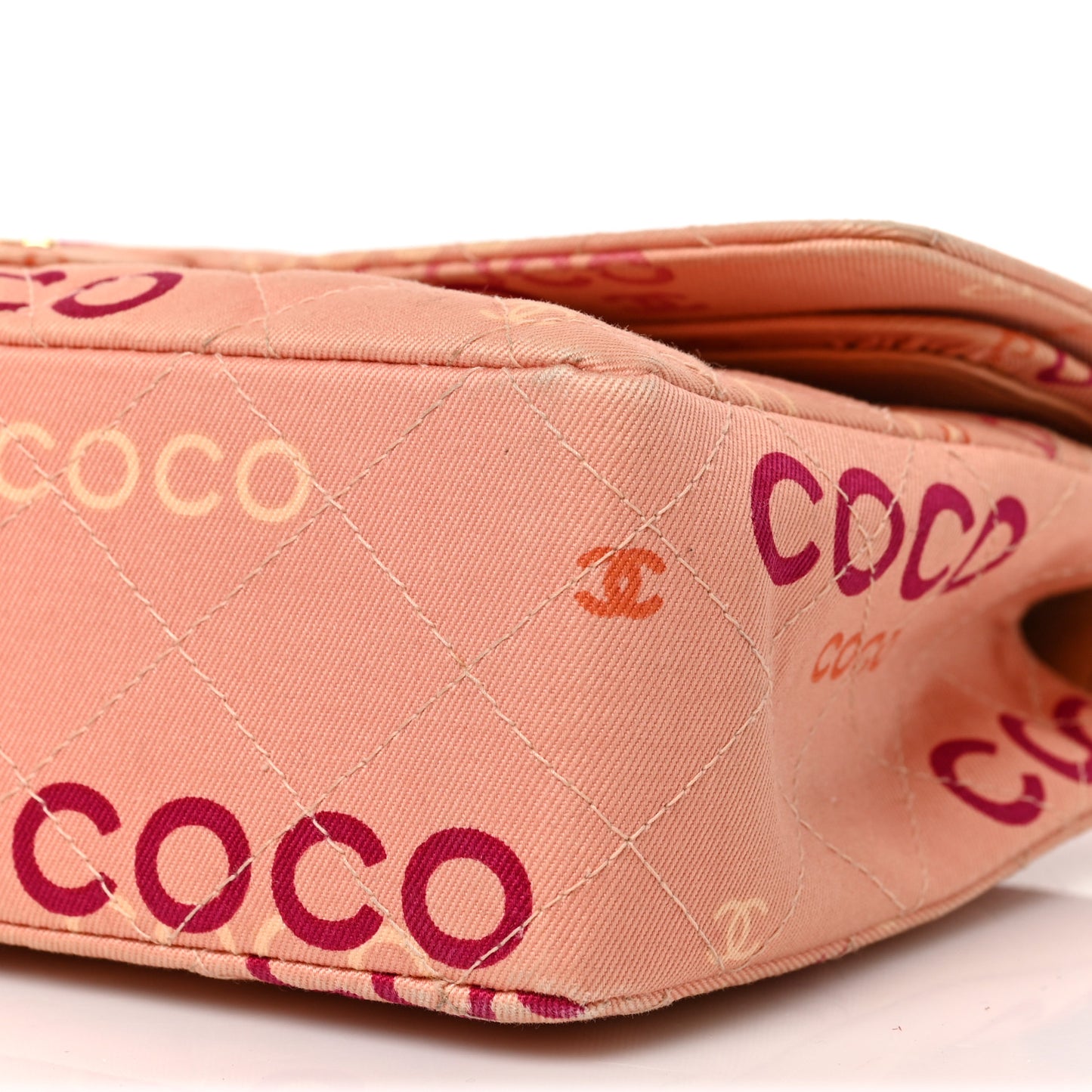 Canvas Coco Printed Quilted Medium Double Flap Pink