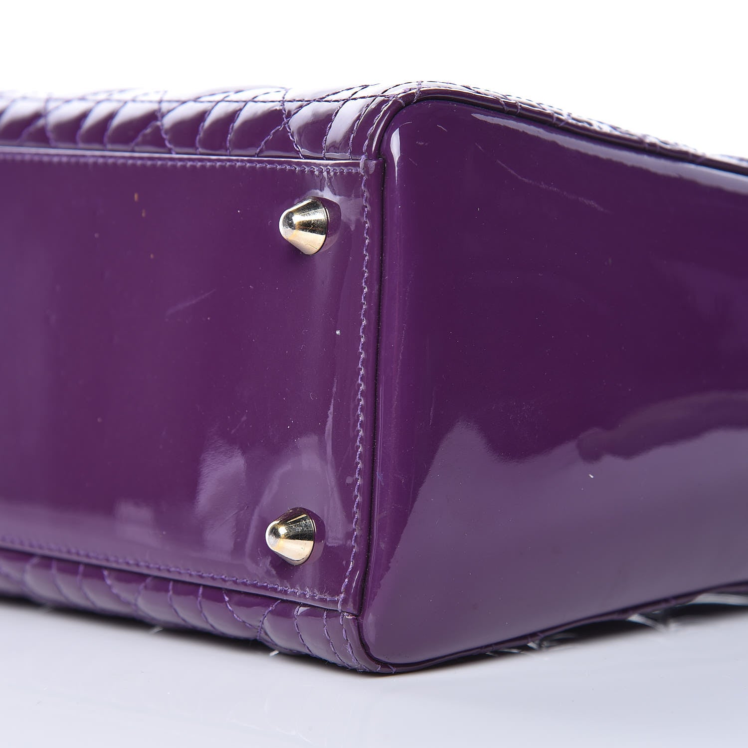 Christian Dior Patent Cannage Large Lady Dior Violet Purple 9 of 19