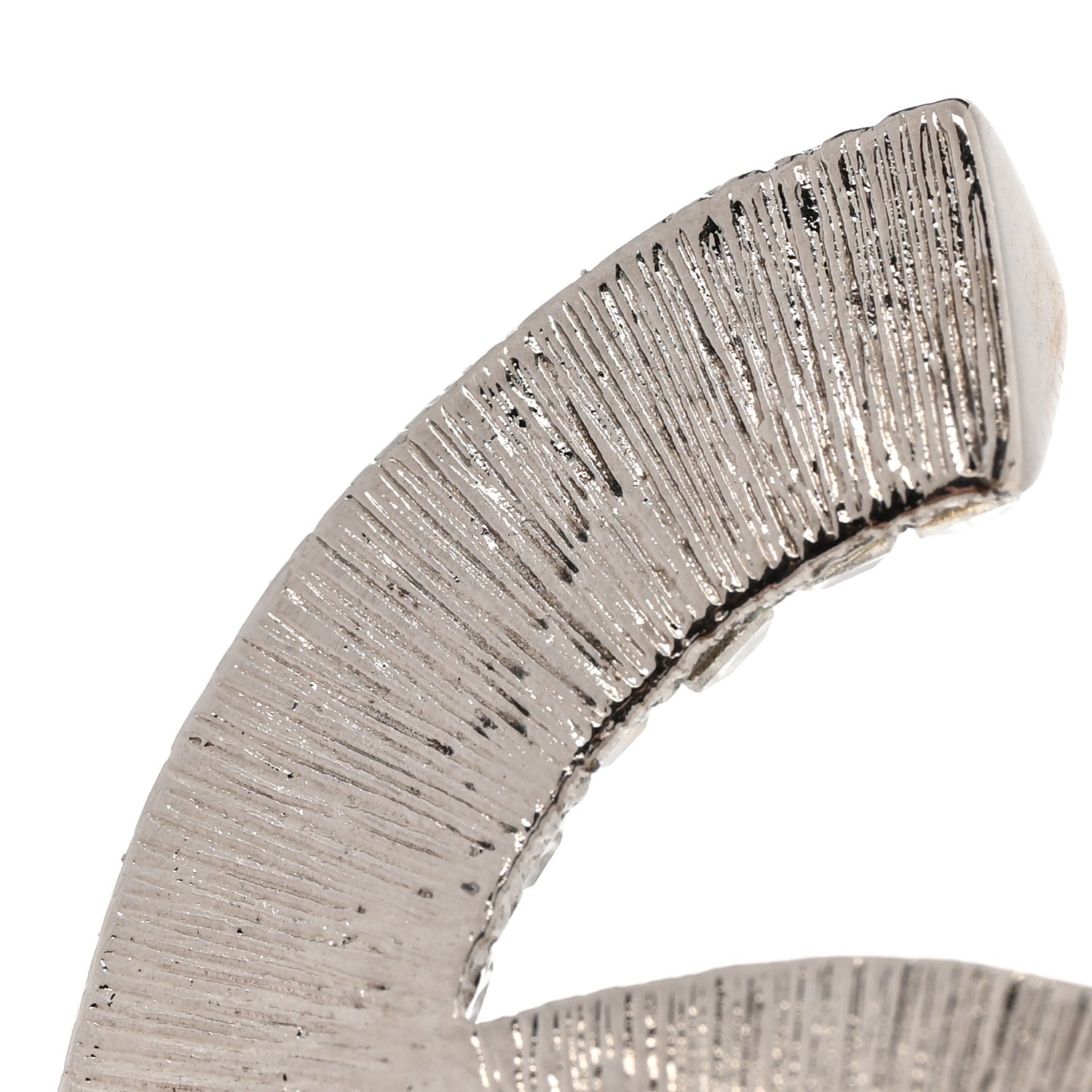 Chanel Baguette Crystal CC Brooch Silver 5 of 8