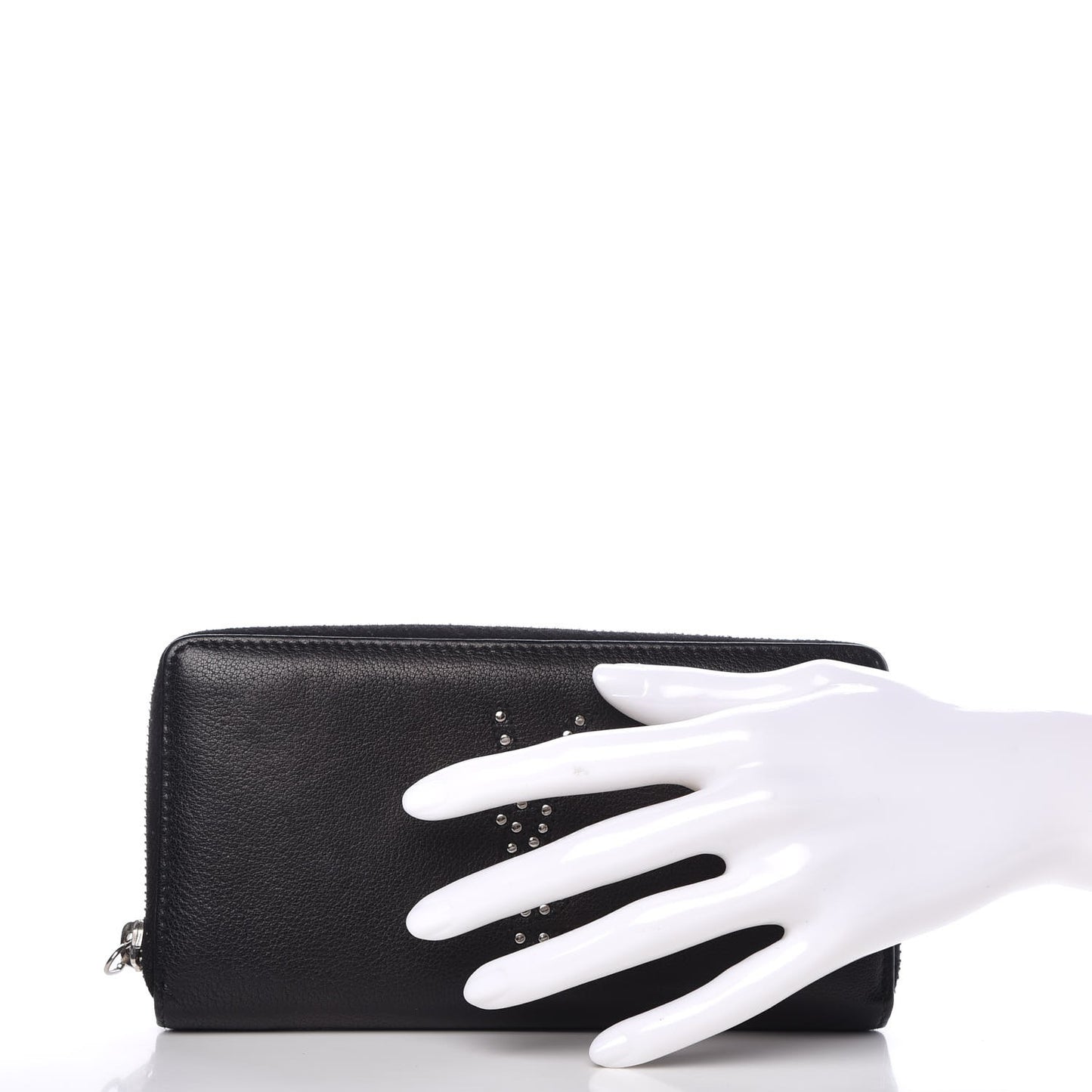 Calfskin Studded Belle de Jour Long Wallet Black