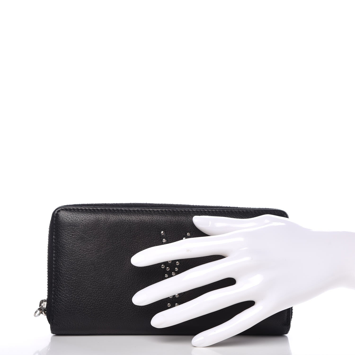 Saint Laurent Calfskin Studded Belle de Jour Long Wallet Black 2 of 10