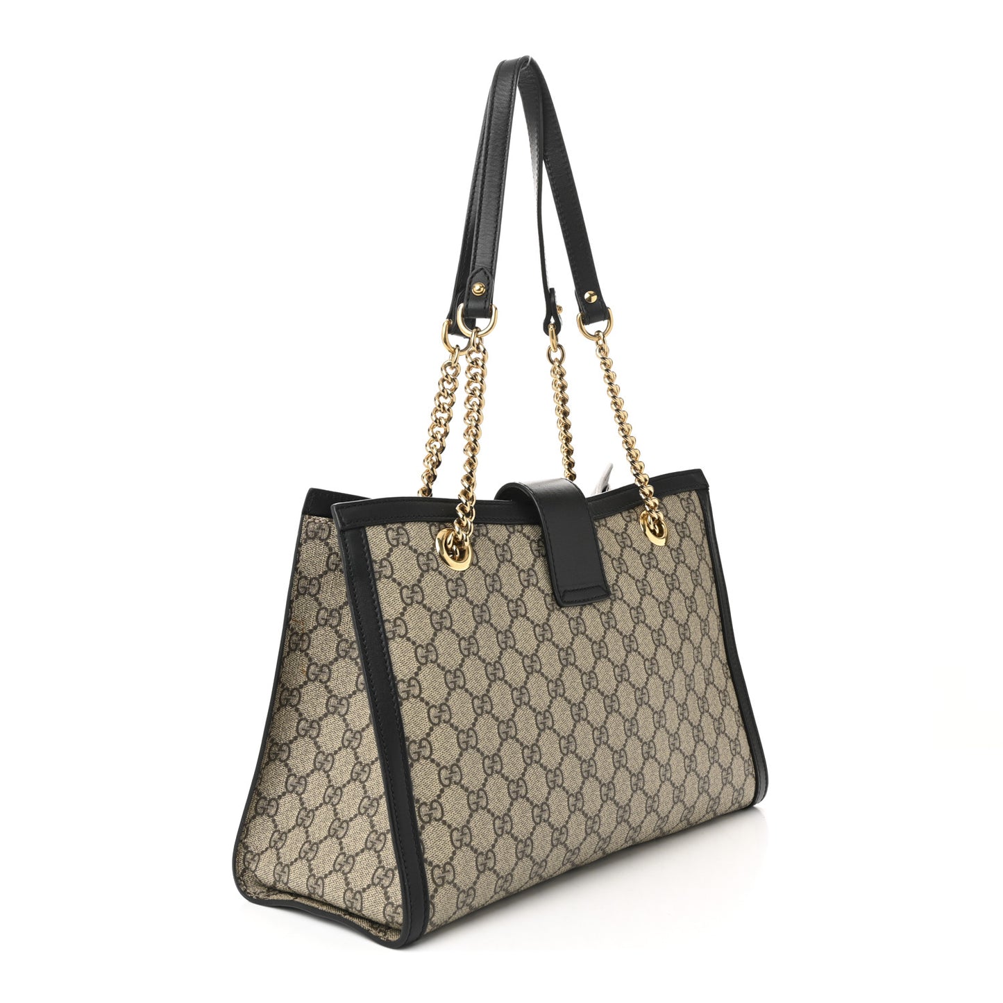 GG Supreme Monogram Medium Padlock Tote Black