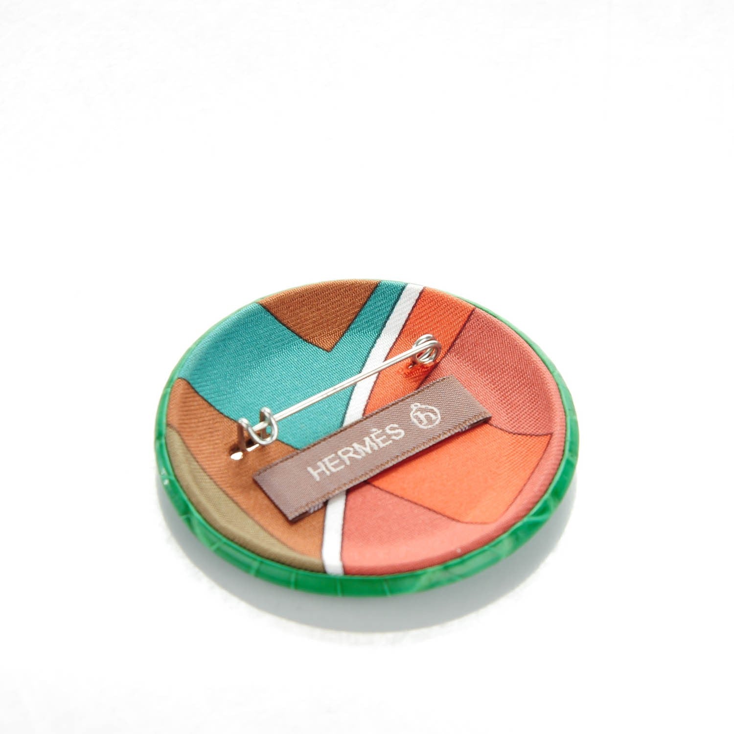 Hermes Matte Alligator Petit H Pin Brooch Cactus 3 of 4