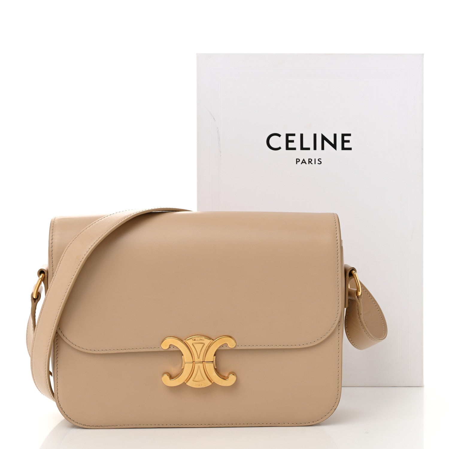 Celine Shiny Calfskin Medium Triomphe Nude 12 of 12