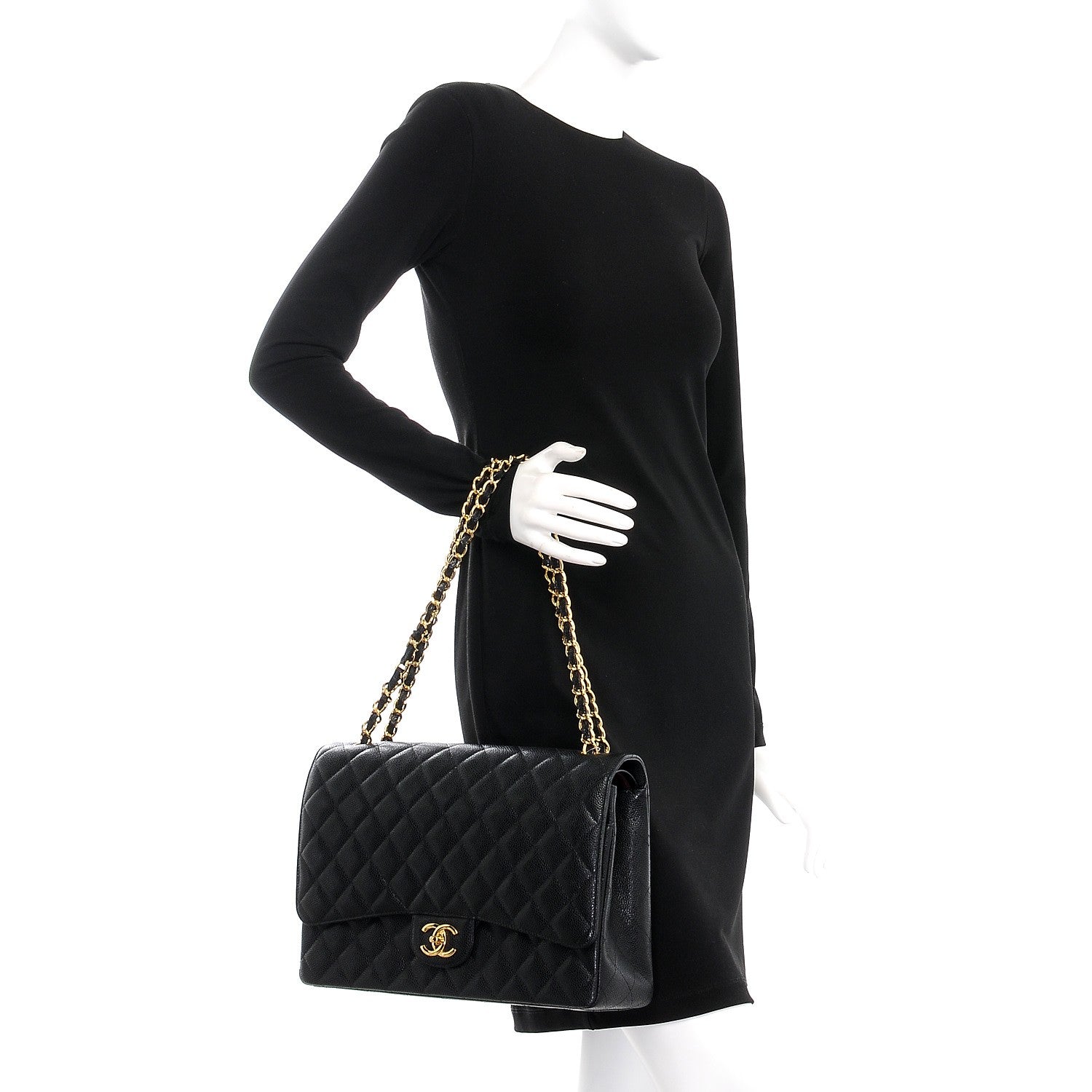 Chanel Caviar Quilted Maxi Double Flap Black 3 of 9