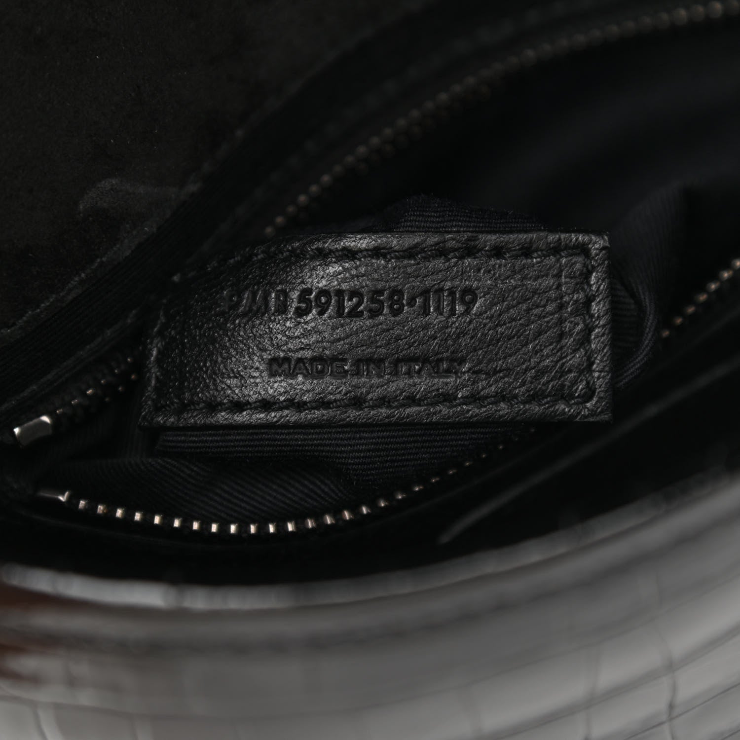 Saint Laurent Crocodile Embossed Lambskin Matelasse Monogram Niki Chain Wallet Black 7 of 8