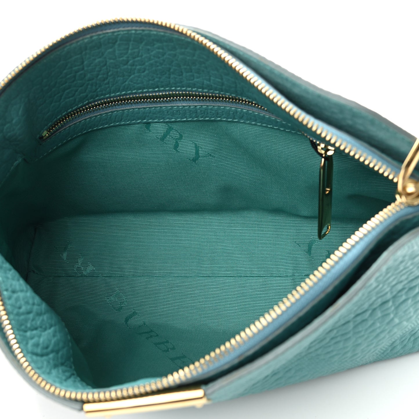 Signature Grain Calfskin Check Embossed Small Chichester Crossbody Clutch Bag Aqua Green