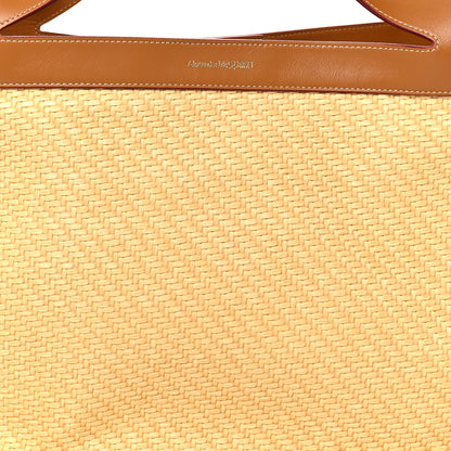 Alexander McQueen Raffia Calfskin Large The Bow Bag Natural Tan 7 of 9
