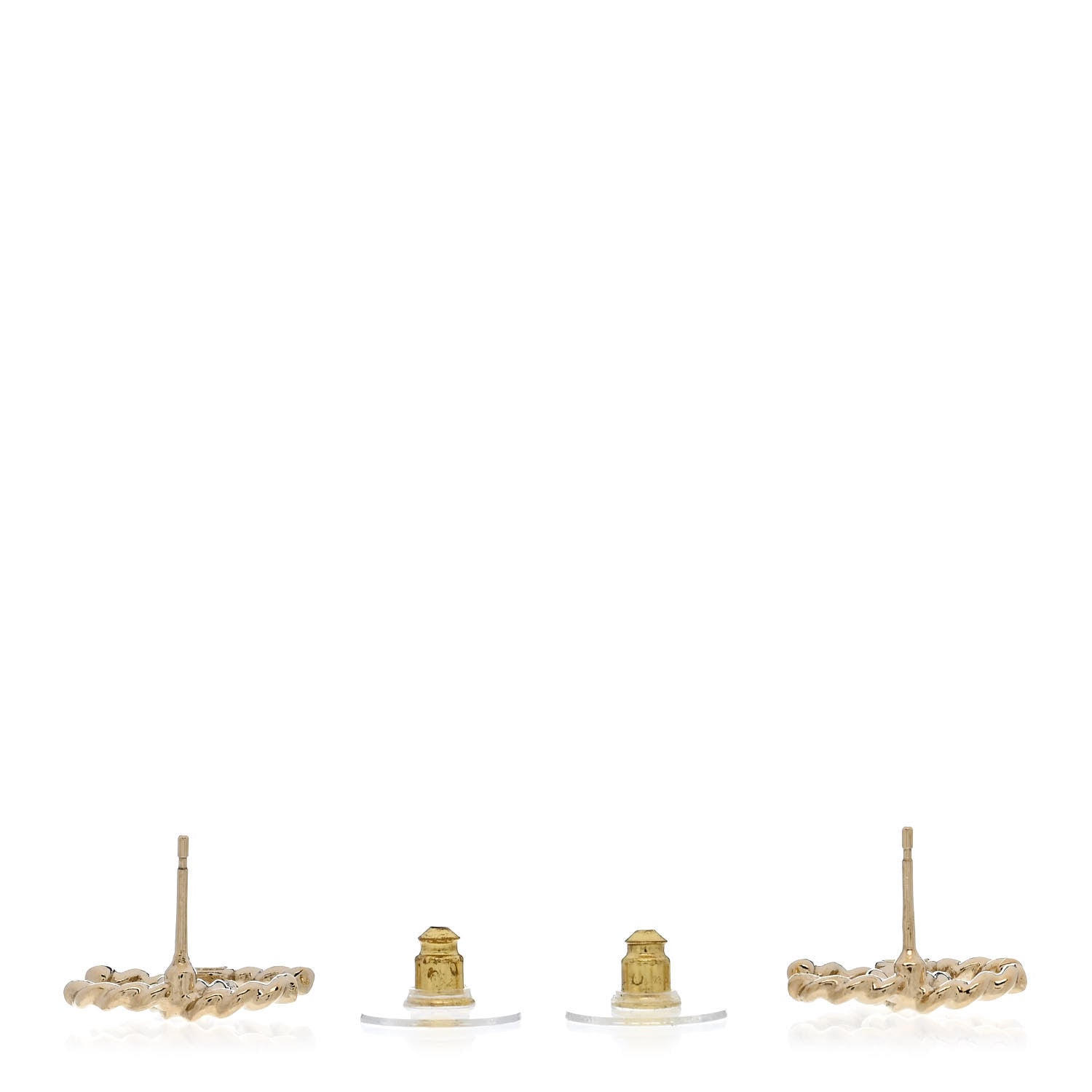 Chanel Twisted CC Earrings Light Gold 3 of 5