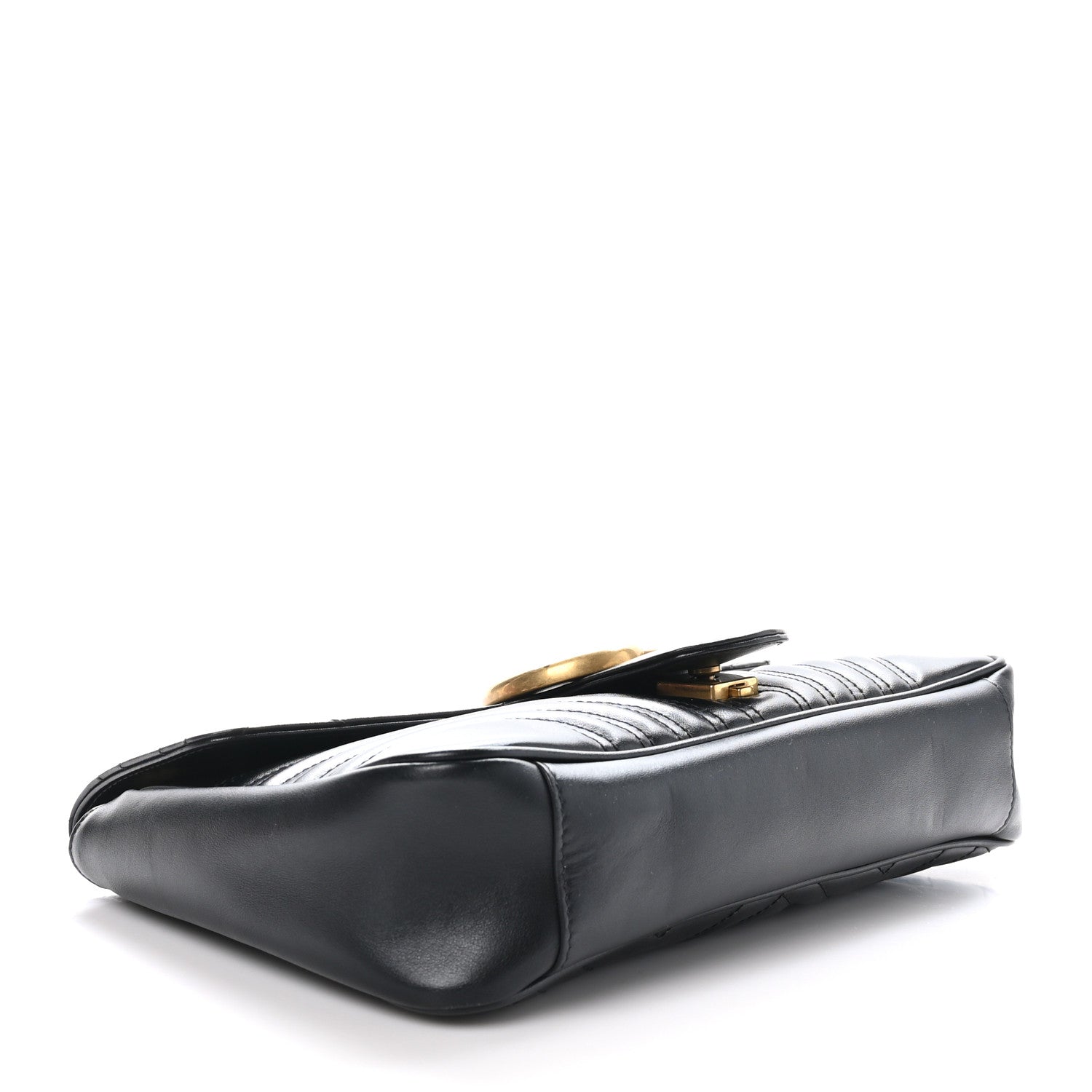 Gucci Calfskin Matelasse Medium GG Marmont Shoulder Bag Black 4 of 10