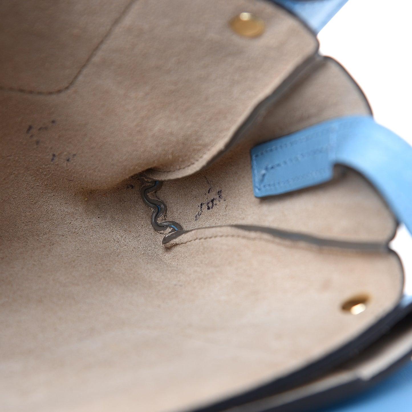 Suede Calfskin Small Faye Shoulder Bag Vinyl Blue