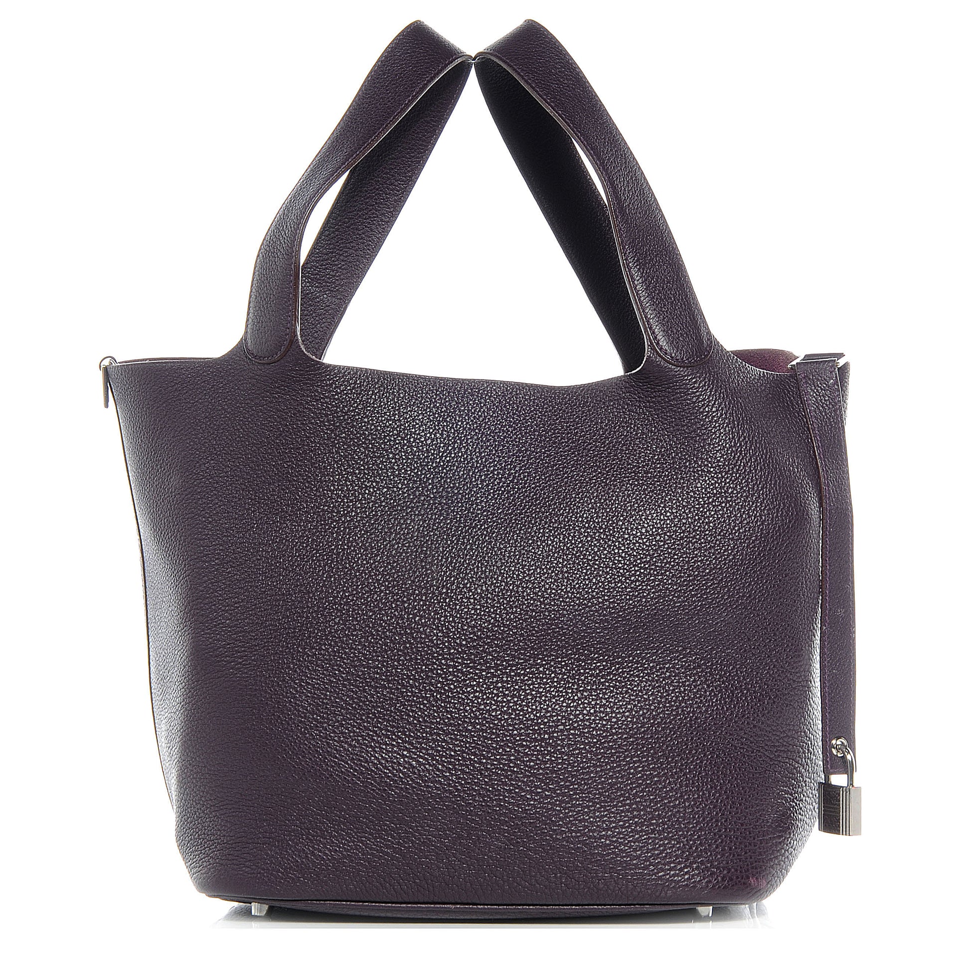 Hermes Taurillon Clemence Picotin Lock GM Raisin 1 of 7