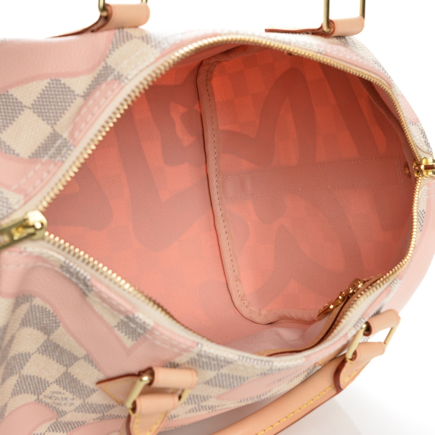 Damier Azur Tahitienne Speedy Bandouliere 30 Rose Ballerine