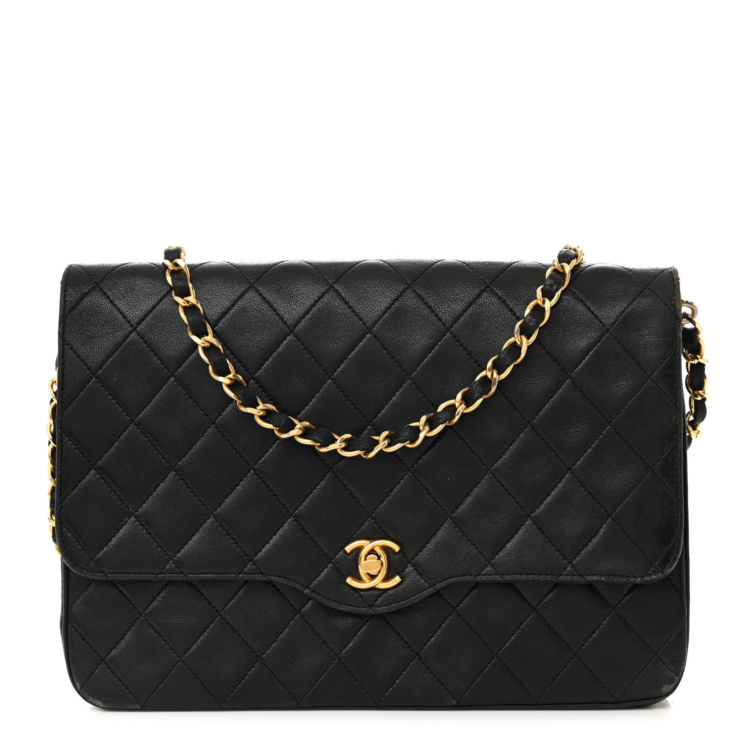 Chanel Lambskin Quilted Medium Single Flap Black 1 of 21