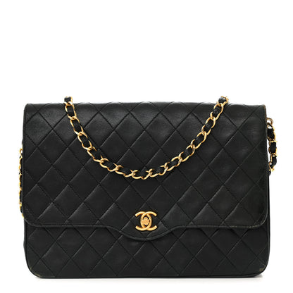 Chanel Lambskin Quilted Medium Single Flap Black 1 of 21