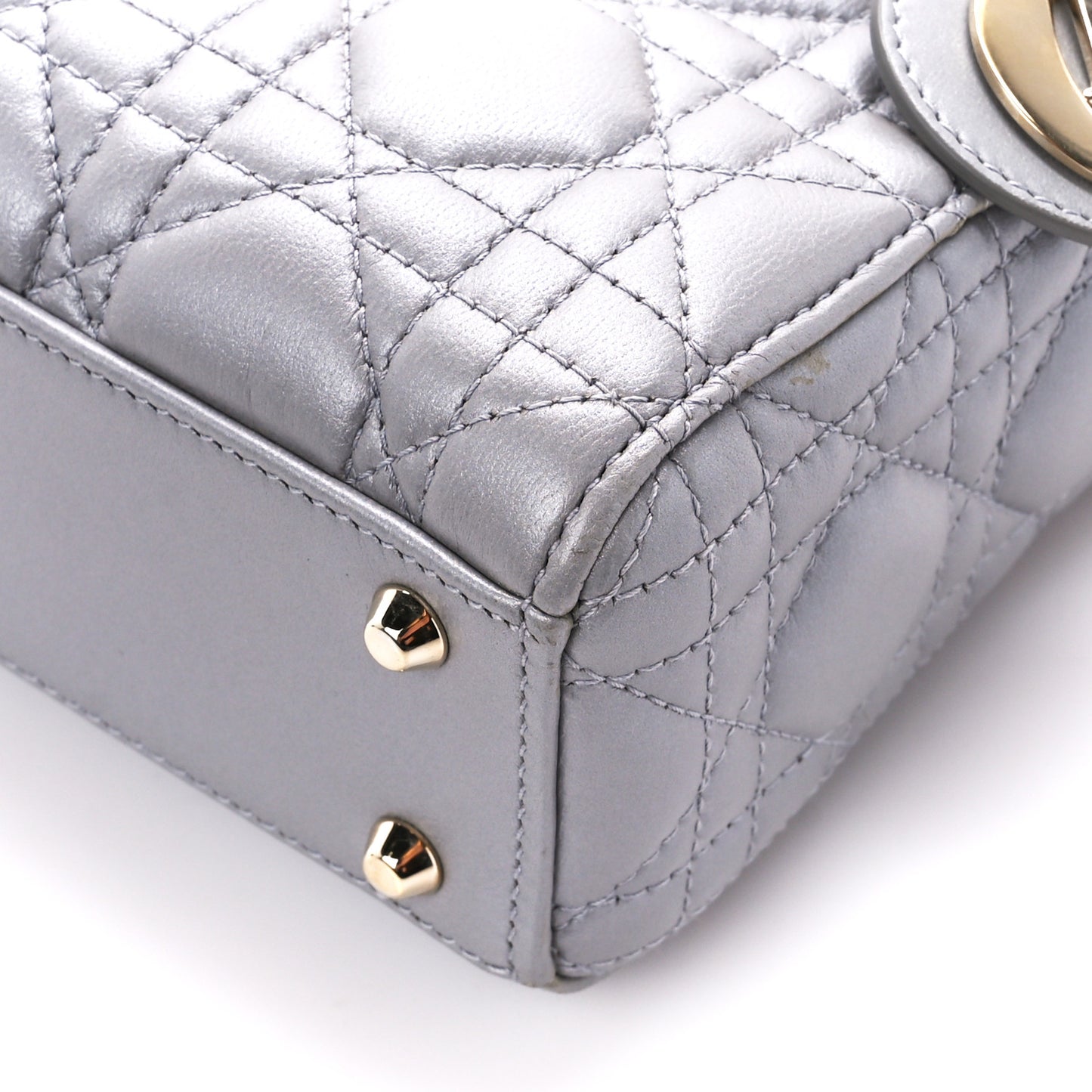Lambskin Cannage Mini Lady Dior Grey