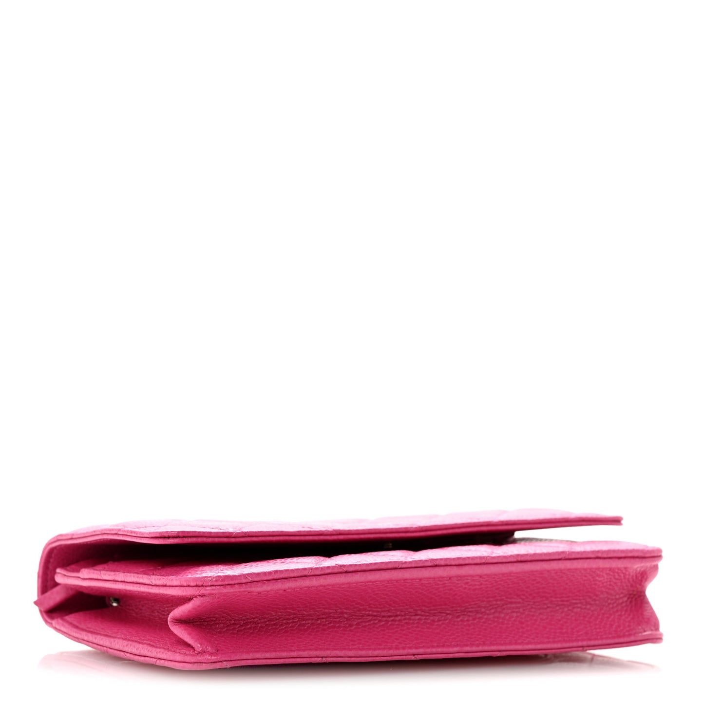 Caviar Enamel Quilted Wallet On Chain WOC Pink
