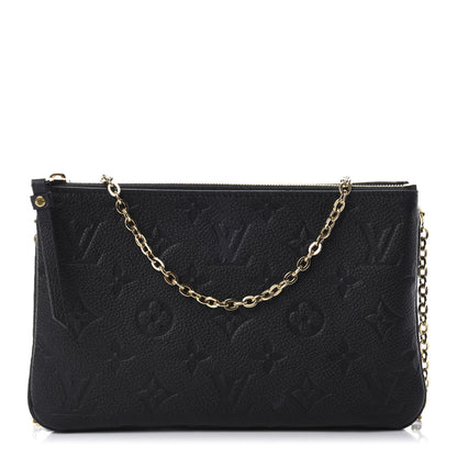 Louis Vuitton Empreinte Double Zip Pochette Black 1 of 12