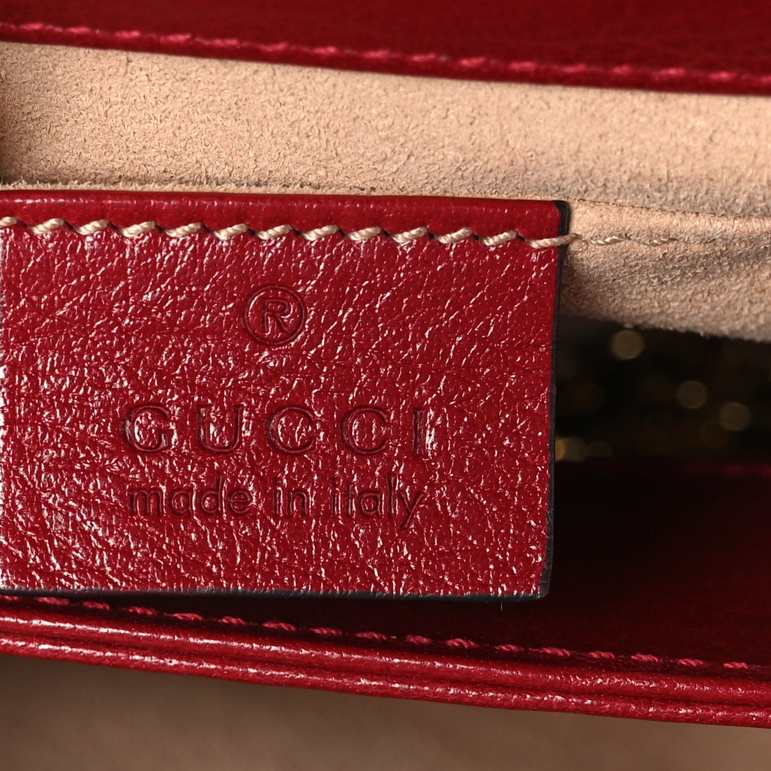 Gucci Suede Calfskin Web Small Ophidia Chain Shoulder Bag New Blue Romantic Cherry 6 of 11