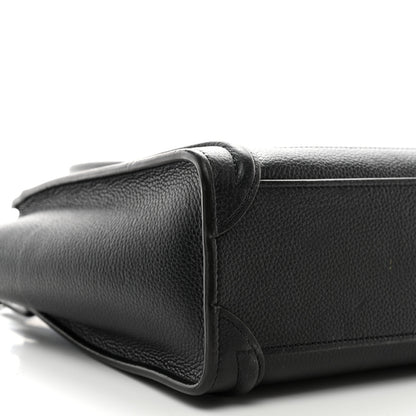 Celine Drummed Calfskin Nano Luggage Black 9 of 11