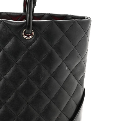 Chanel Calfskin Quilted Medium Cambon Tote Black White 13 of 15