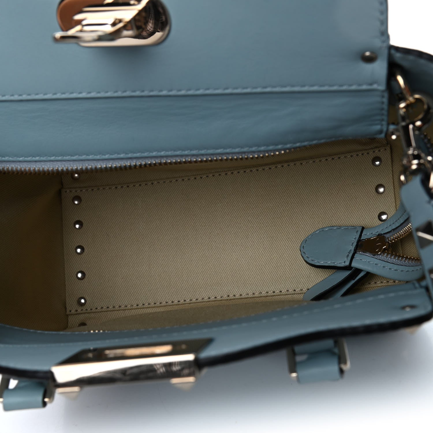 Valentino Garavani Vitello Mini Rockstud Double Handle Tote Sky Sorbet 4 of 5