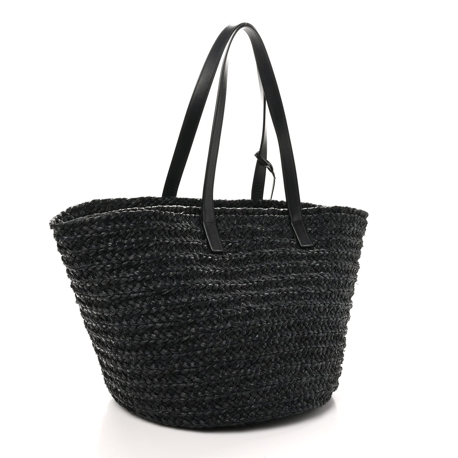Saint Laurent Raffia Medium Panier Bag Black 3 of 9