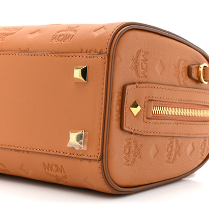 MCM Calfskin Ottomar Monogram Essential Boston Bag Cognac 8 of 10