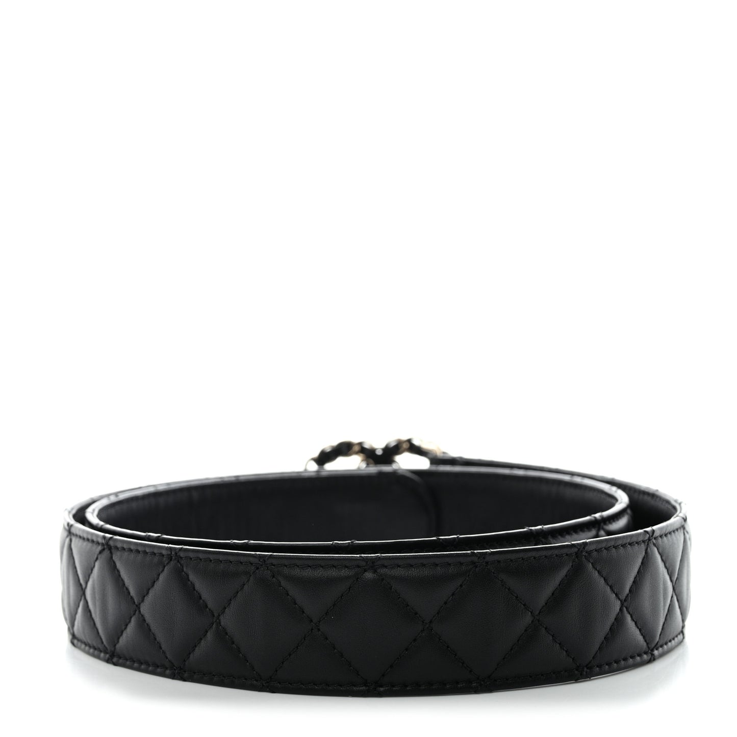 Lambskin Quilted CC Chain Belt 90 36 Black