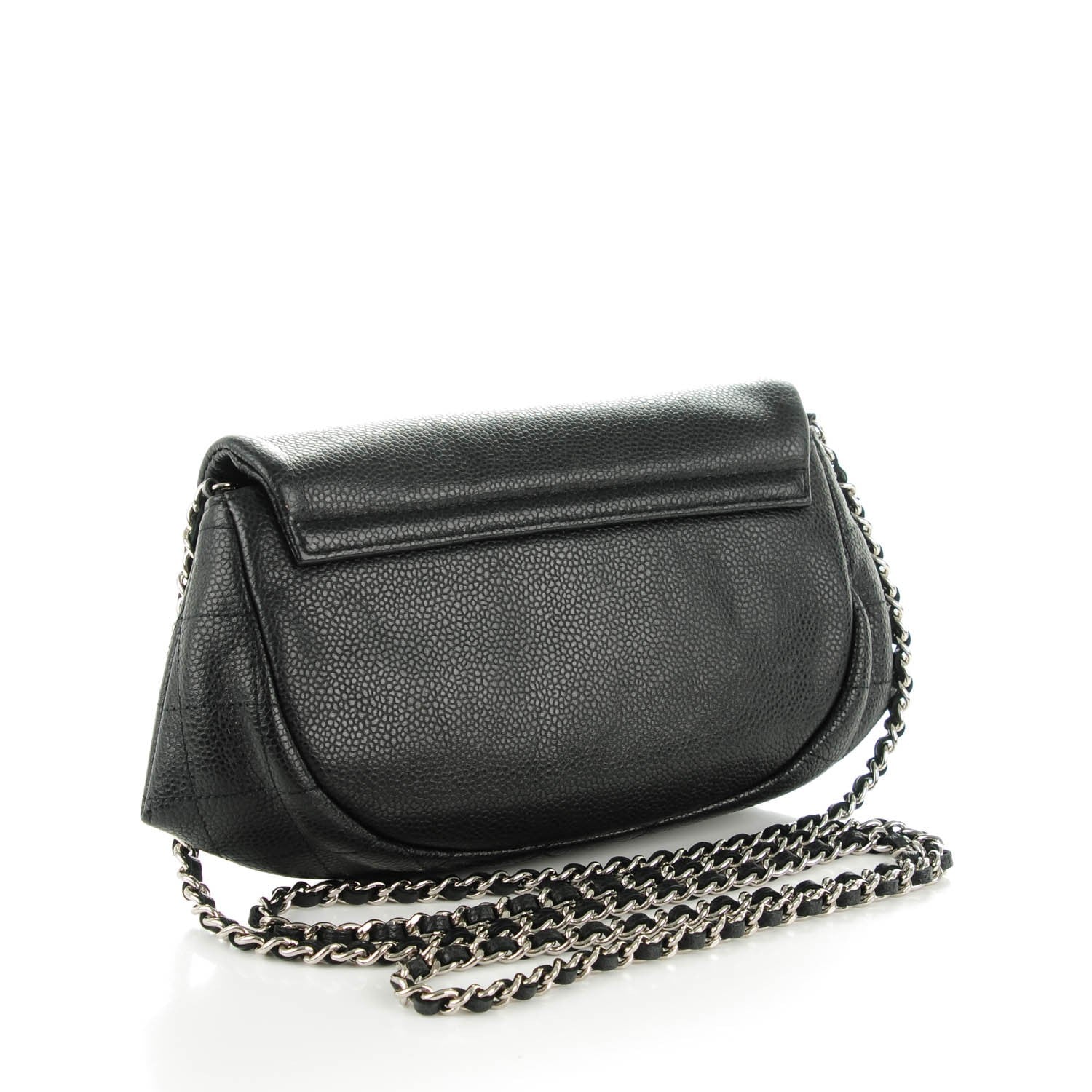 Chanel Caviar Half Moon Wallet On Chain WOC Black 3 of 8