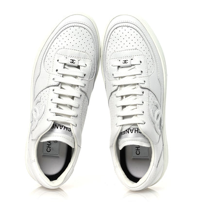 Chanel Calfskin CC Womens Sneakers 38 White 2 of 12