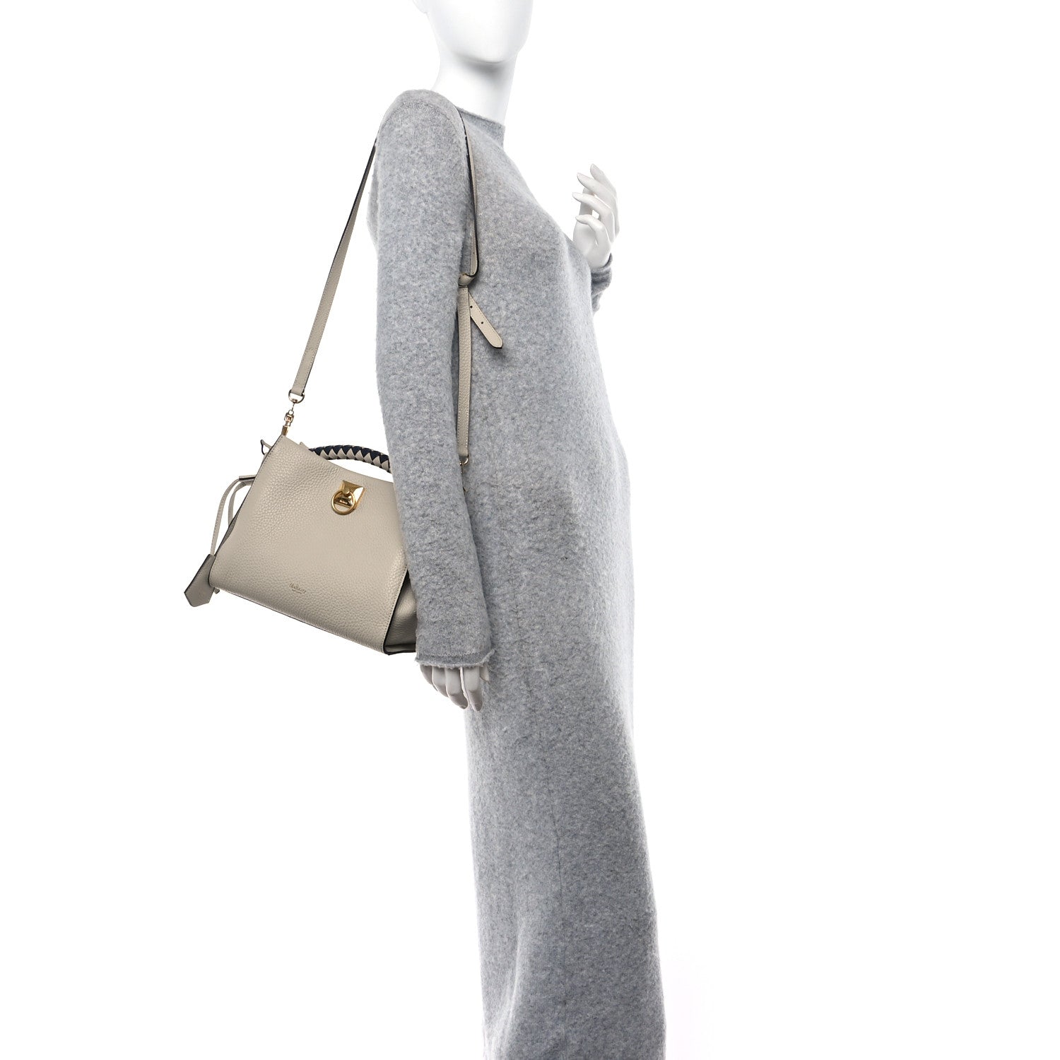 Mulberry Heavy Grain Small Iris Tote Chalk Midnight 2 of 10