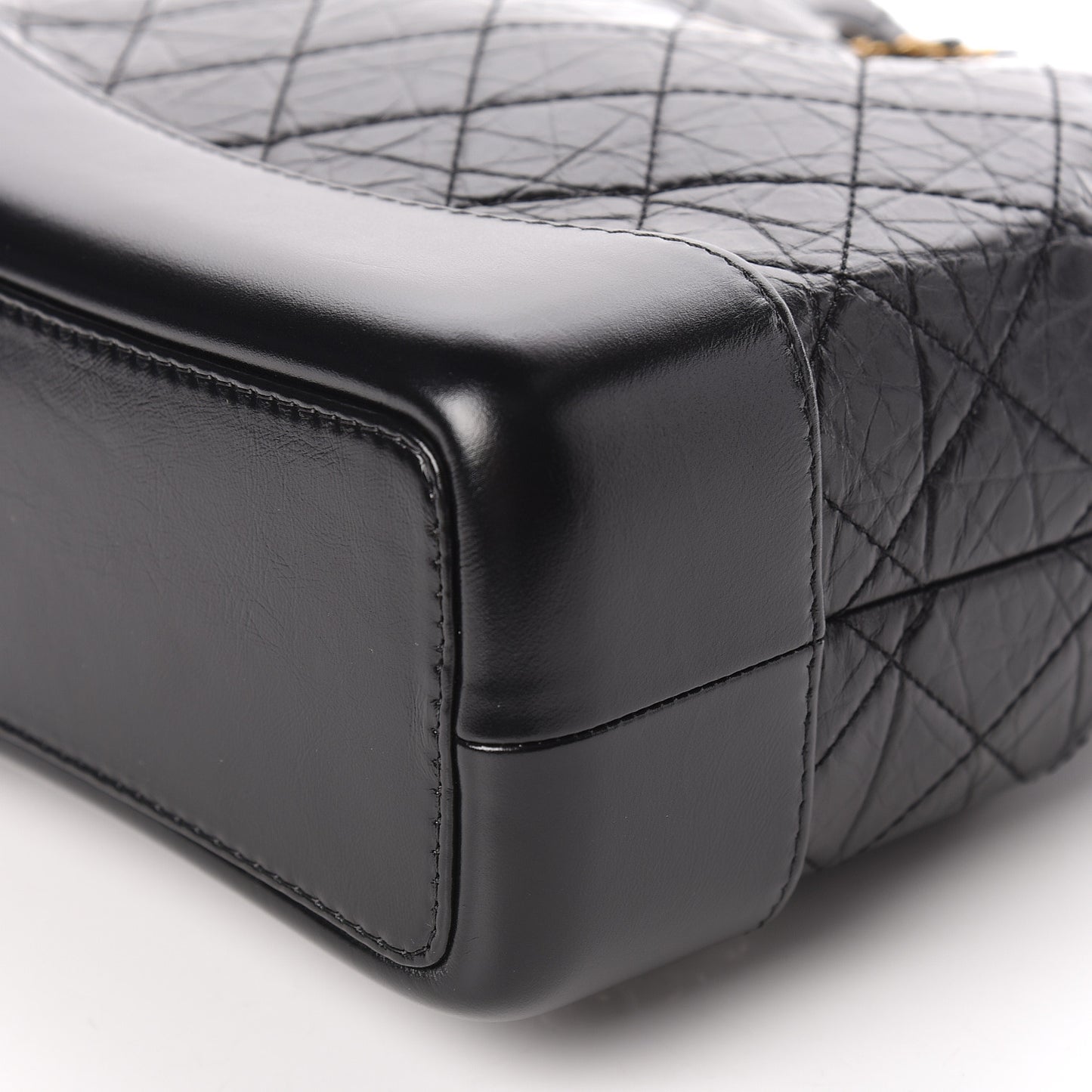 Aged Calfskin Quilted Small Gabrielle Backpack Black