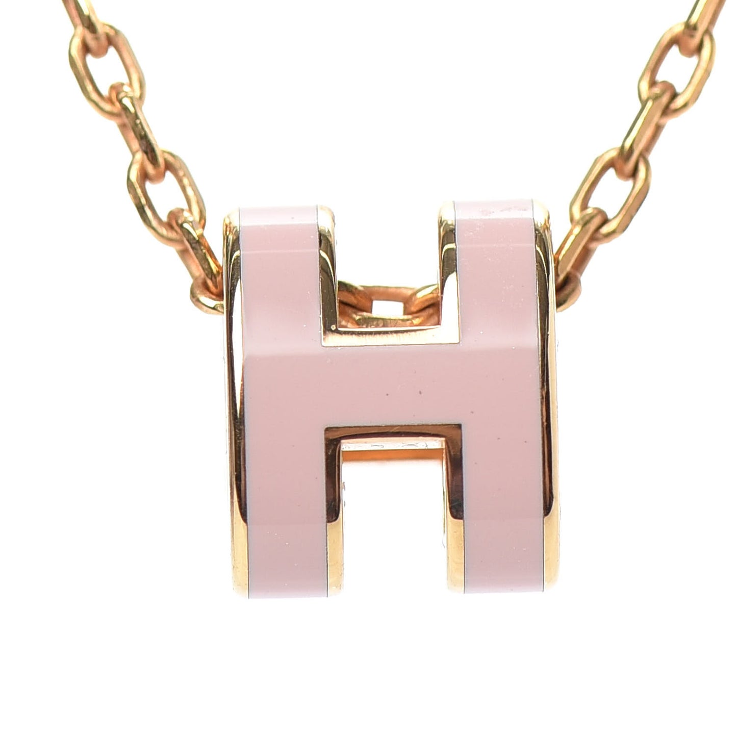 Rose Gold Lacquered Pop H Pendant Necklace Rose Sakura