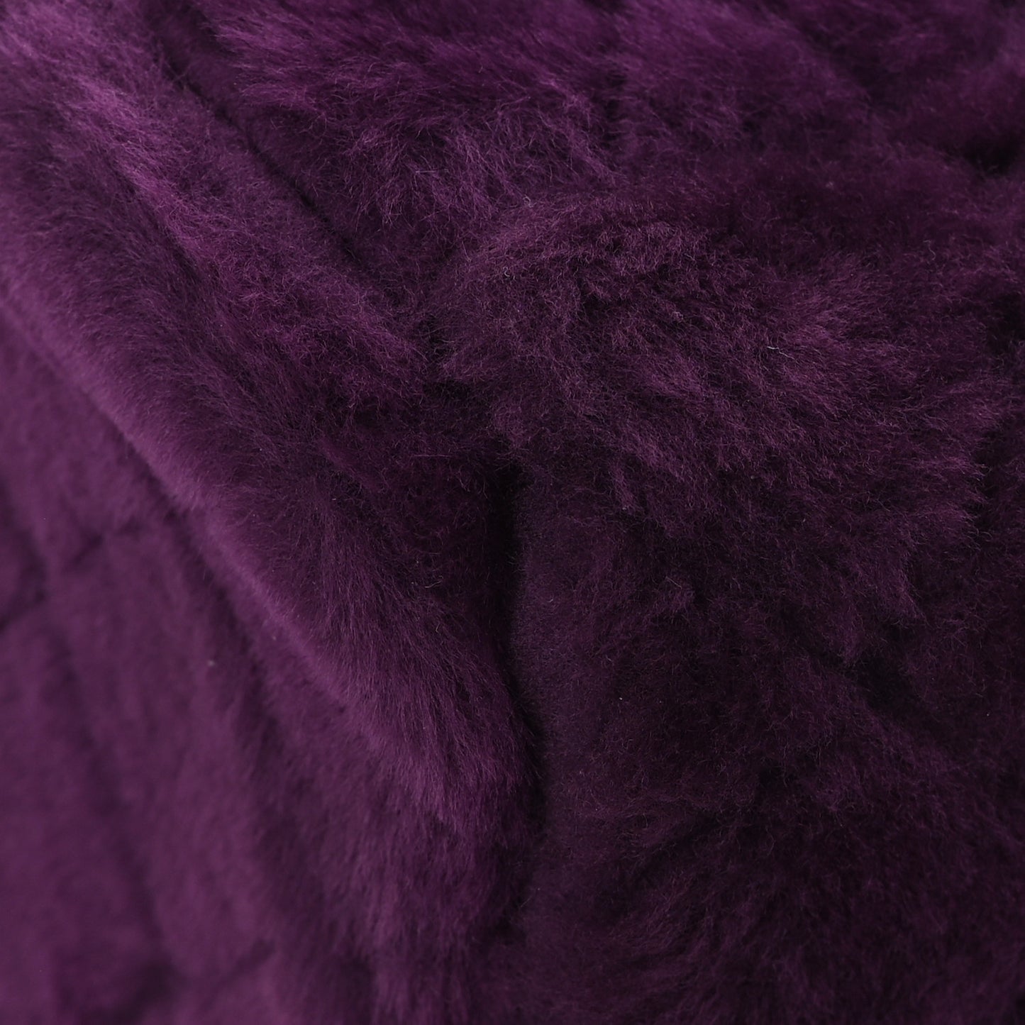 Shearling Lambskin Quilted Small Vanity Case Purple