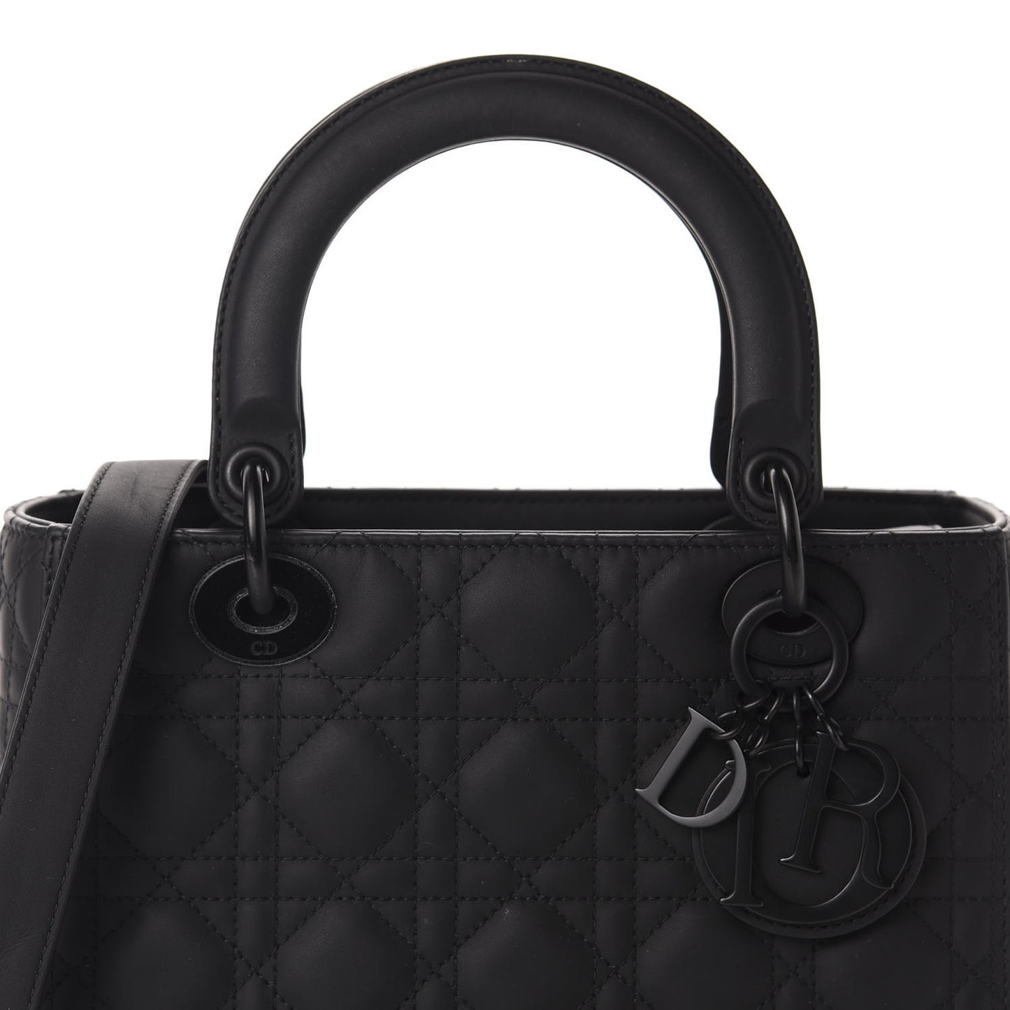 Ultra Matte Calfskin Cannage Medium Lady Dior Black