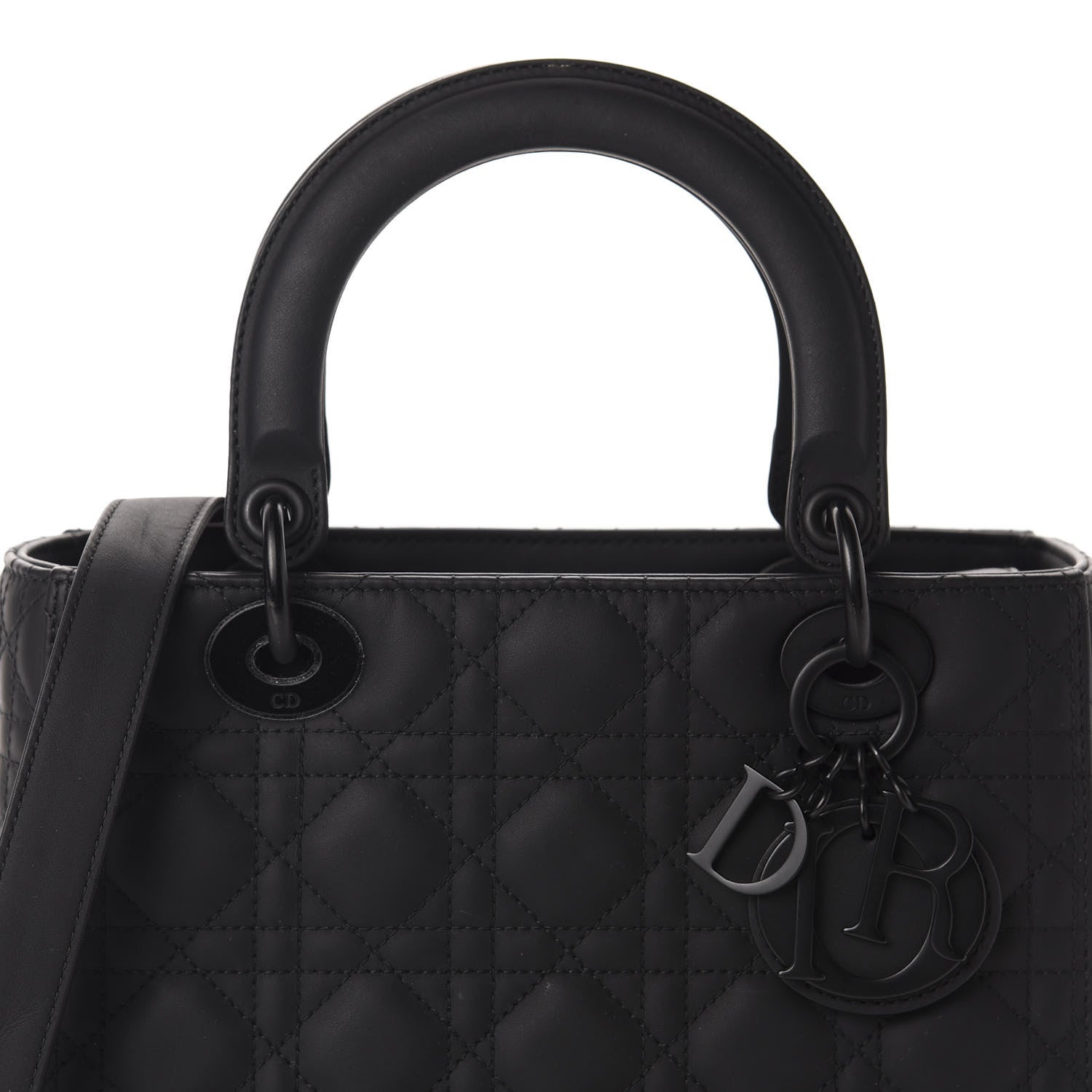 Christian Dior Ultra Matte Calfskin Cannage Medium Lady Dior Black 11 of 11