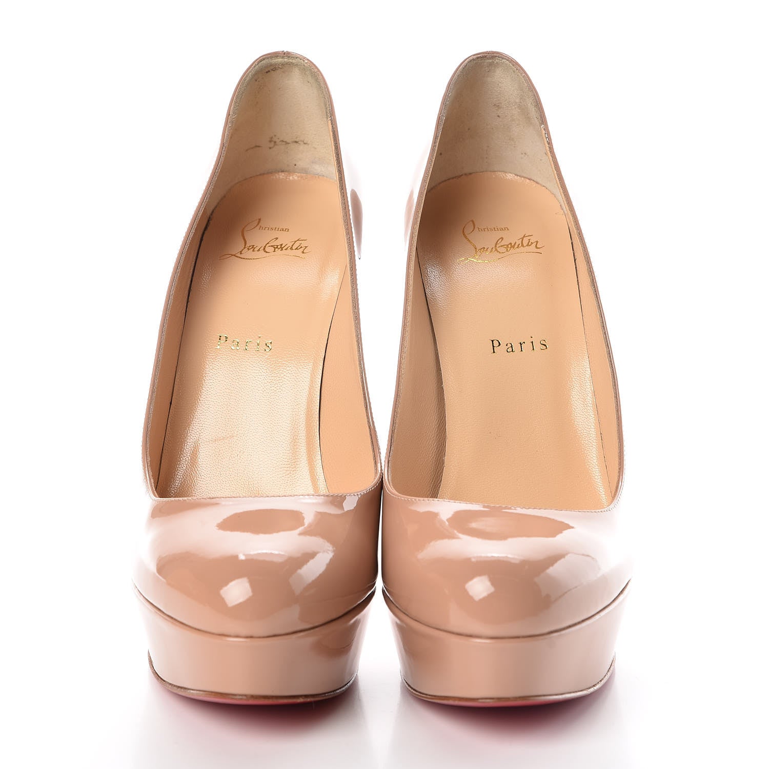 Christian Louboutin Patent Bianca 140 Pumps 40 Nude 2 of 10