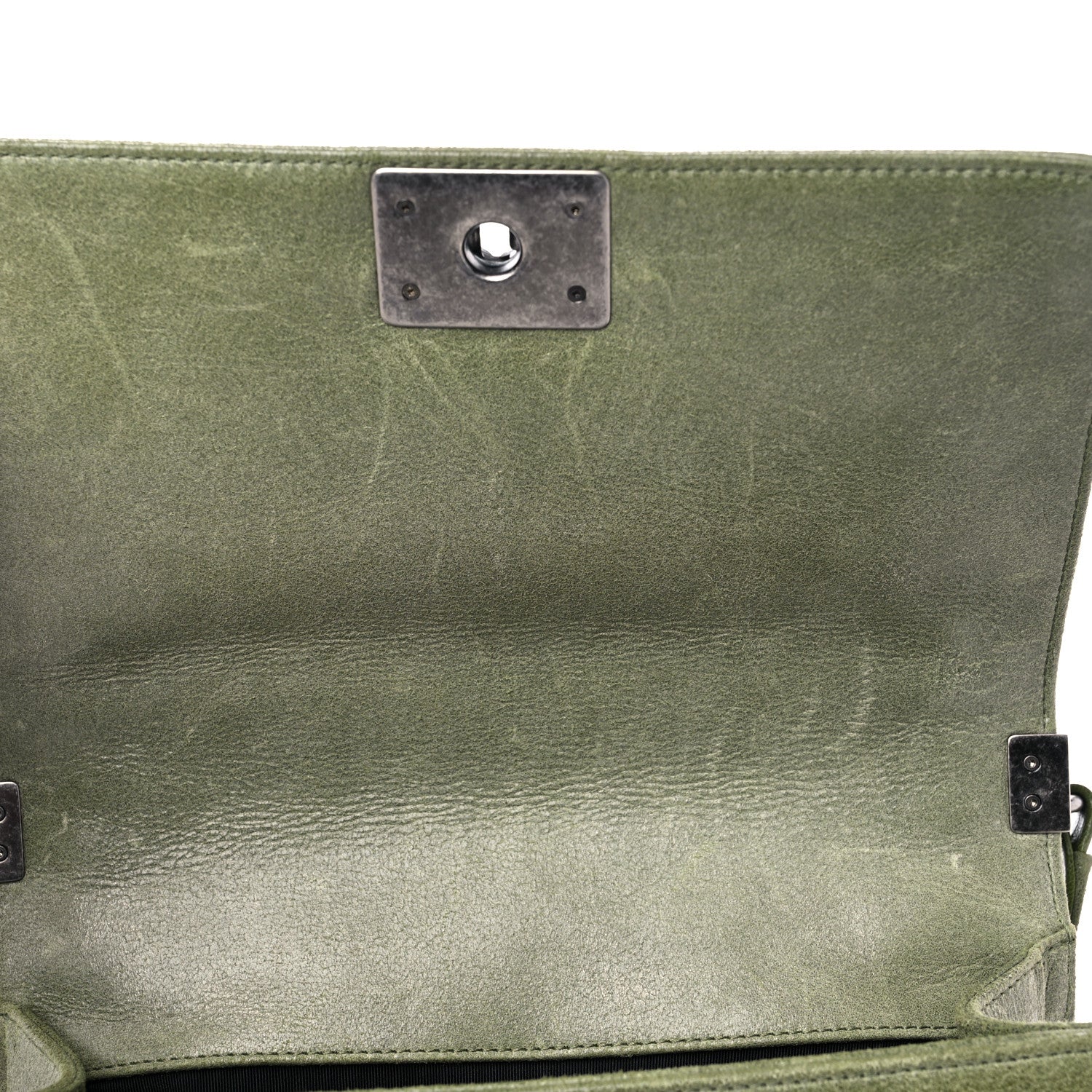 Chanel Goatskin Chesterfield Quilted Medium Celtic Boy Flap Green 10 of 14