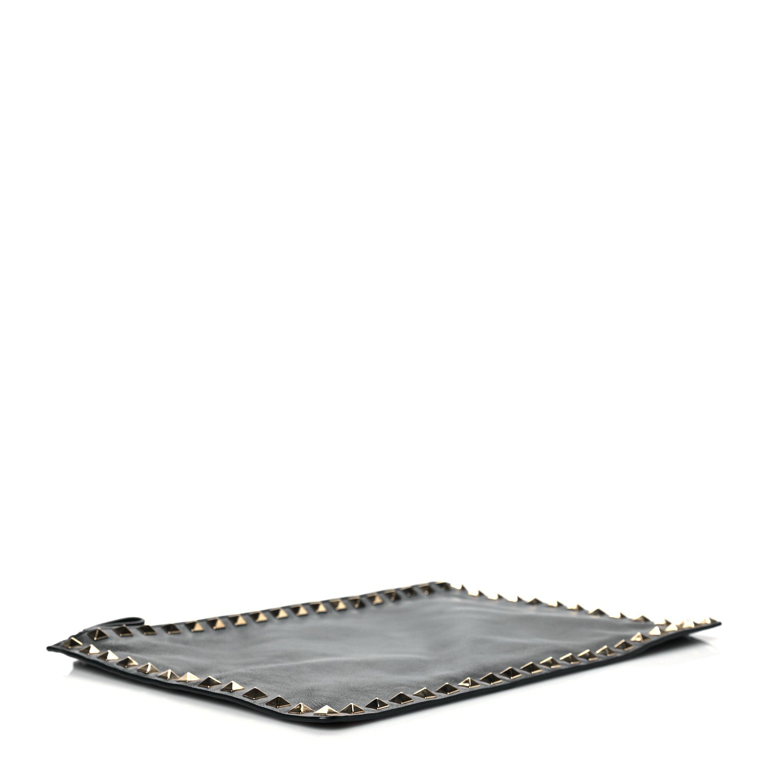 Valentino Garavani Vitello Large Rockstud Zip Pouch Black 4 of 10