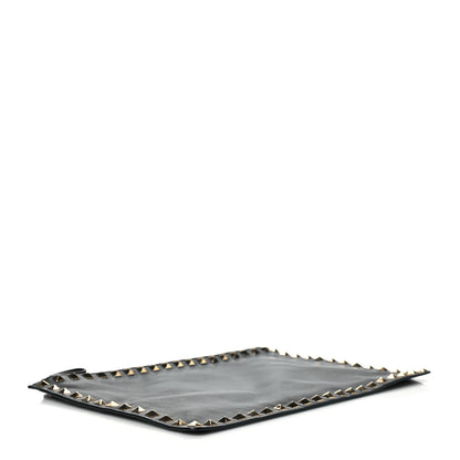 Valentino Garavani Vitello Large Rockstud Zip Pouch Black 4 of 10