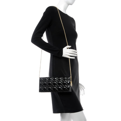 Christian Dior Patent Cannage Lady Dior Convertible Clutch Black 2 of 8