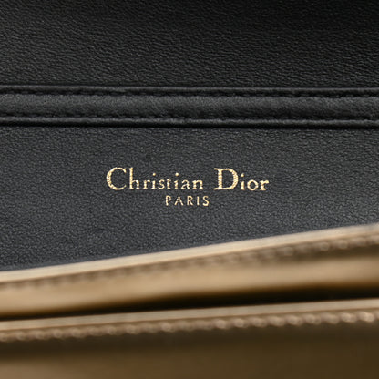 Christian Dior Metallic Patent Micro-Cannage Diorama Wallet on Chain Pouch Gold 6 of 9