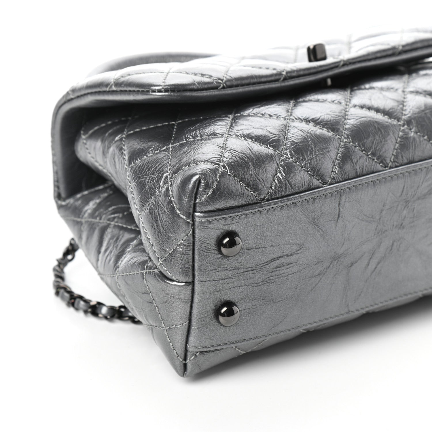 Chanel Aged Calfskin Quilted Mini Coco Handle Flap Charcoal 8 of 9