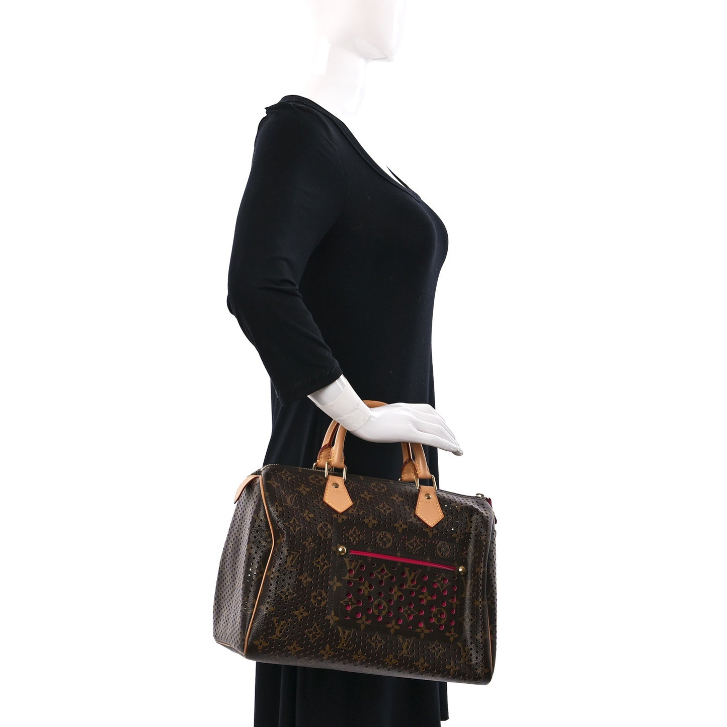 Monogram Perforated Speedy 30 Fuchsia