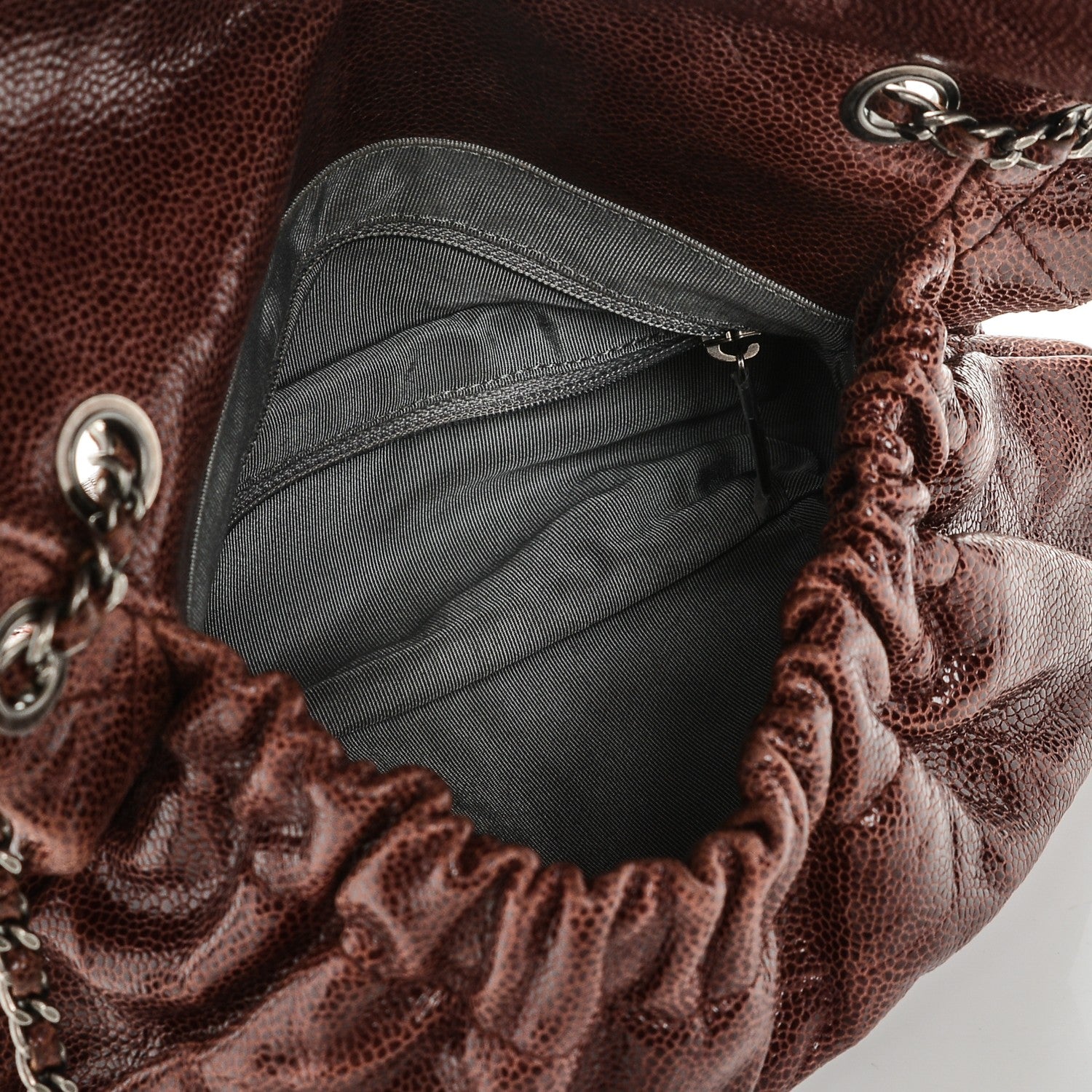 Chanel Crumpled Calfskin Quilted Medium Elastic Flap Bordeaux 5 of 7