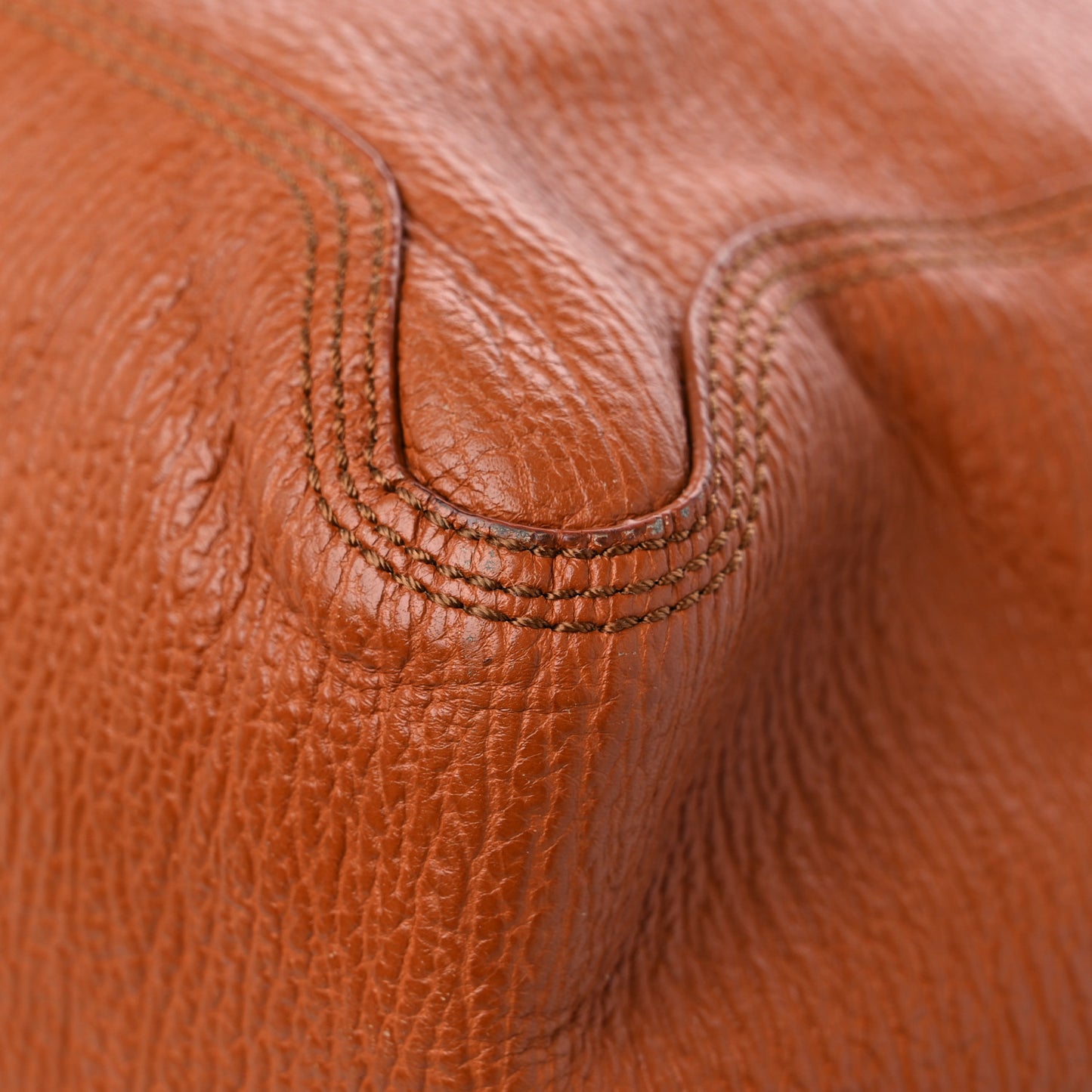 Textured Calfskin Large Pashli Satchel Amber